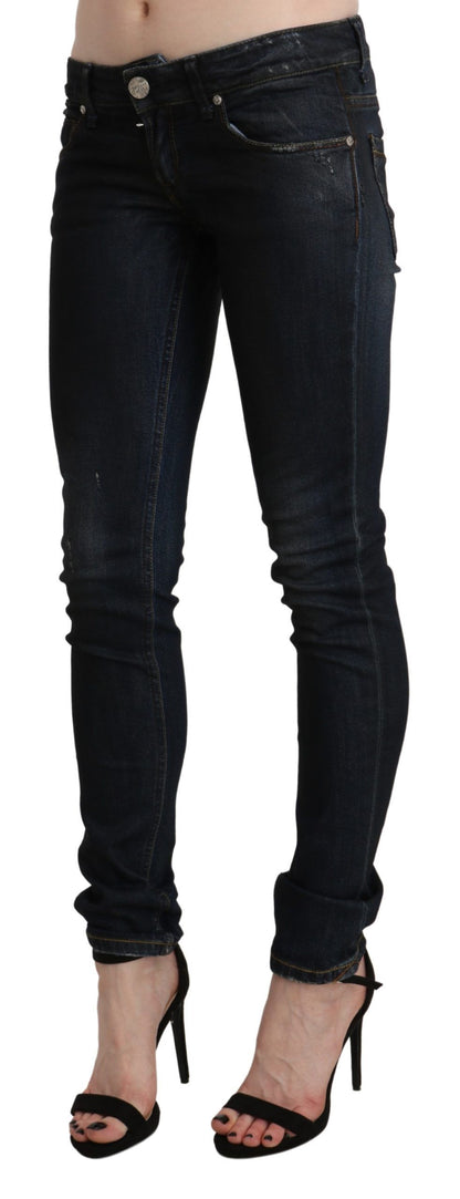 Schicke Skinny Jeans mit niedriger Taille in Schwarz