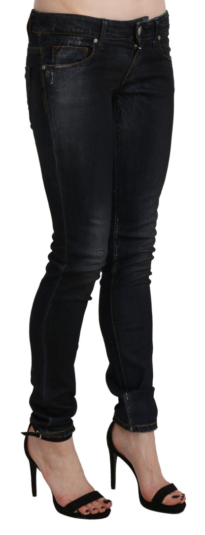 Schicke Skinny Jeans mit niedriger Taille in Schwarz