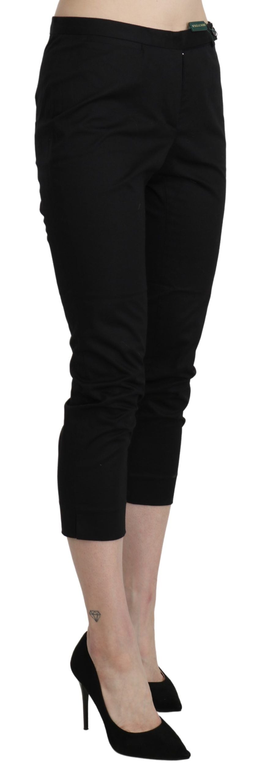 Elegante Skinny-Hose mit hoher Taille und verkürzter Länge