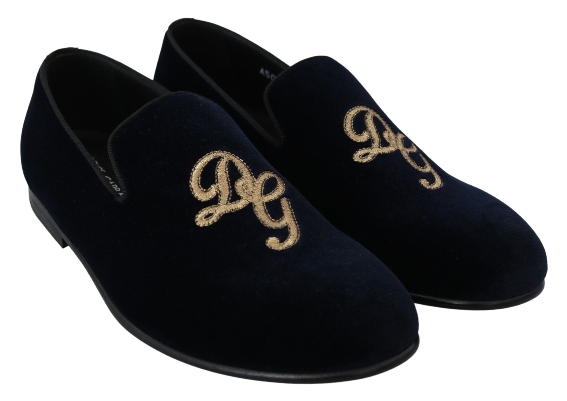 Elegante blaue Loafer mit Stickerei