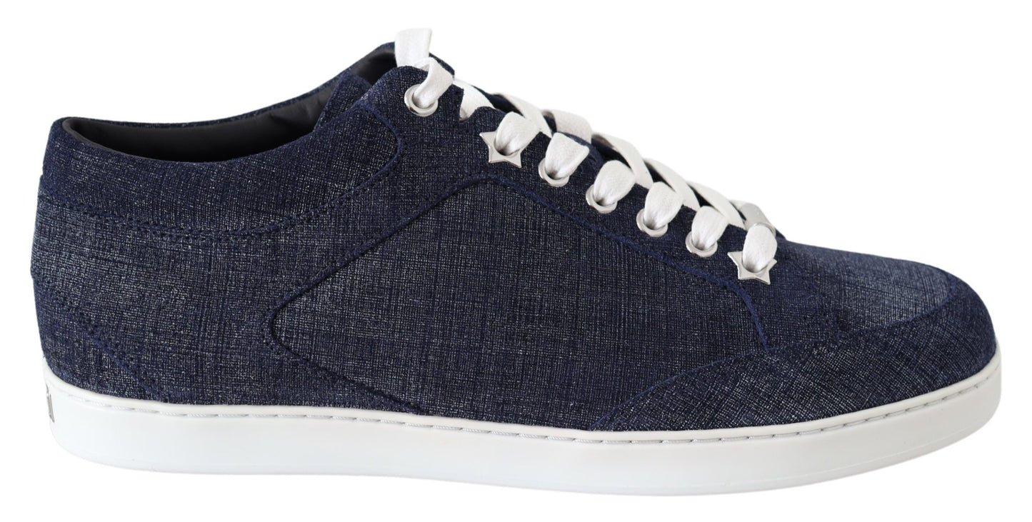 Schicke Slip-On-Sneakers aus blauem Denim-Wildleder