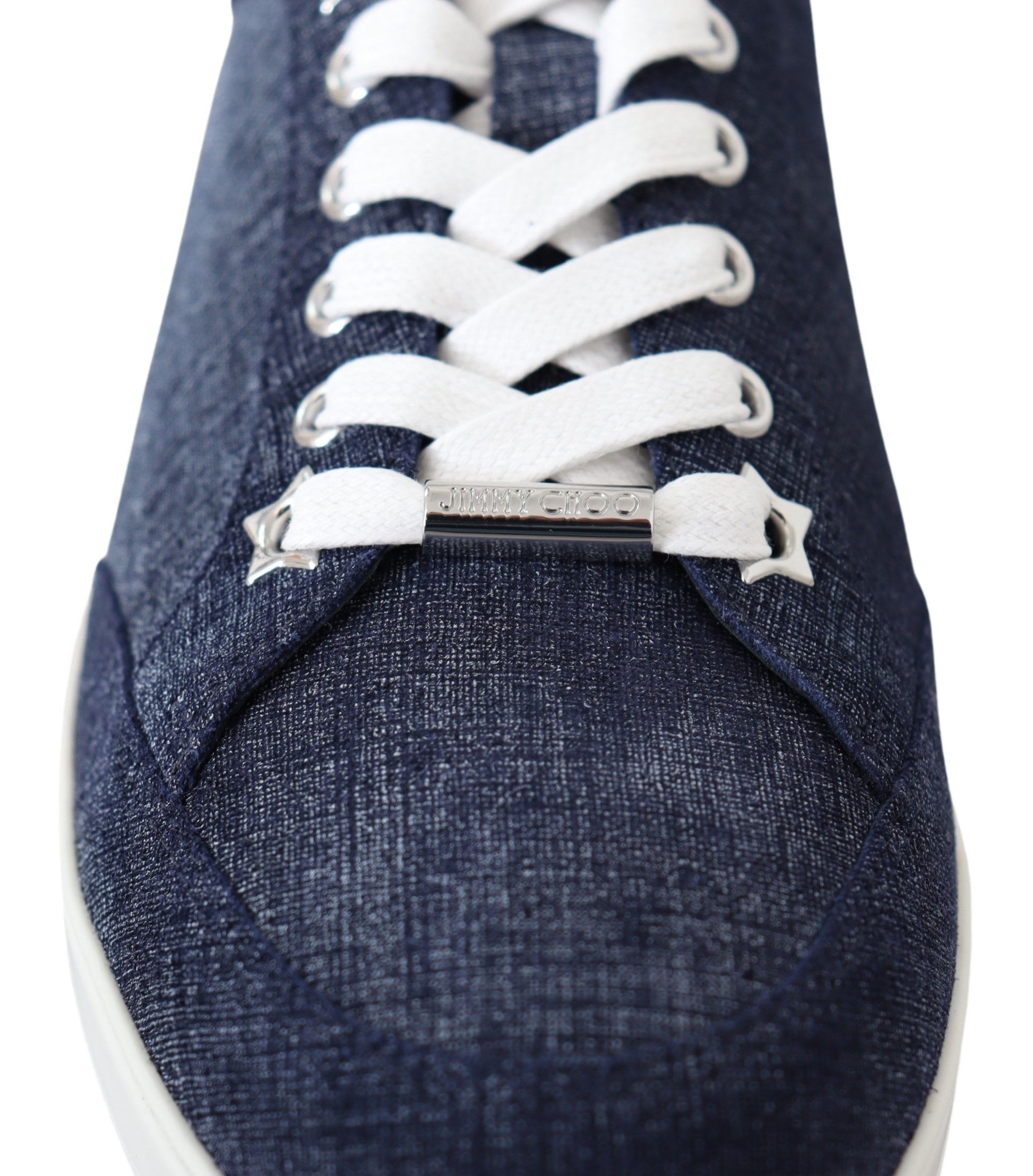 Schicke Slip-On-Sneakers aus blauem Denim-Wildleder