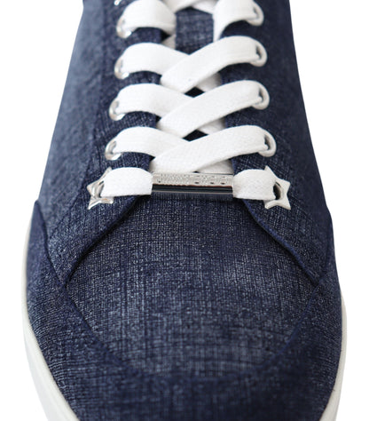 Schicke Slip-On-Sneakers aus blauem Denim-Wildleder