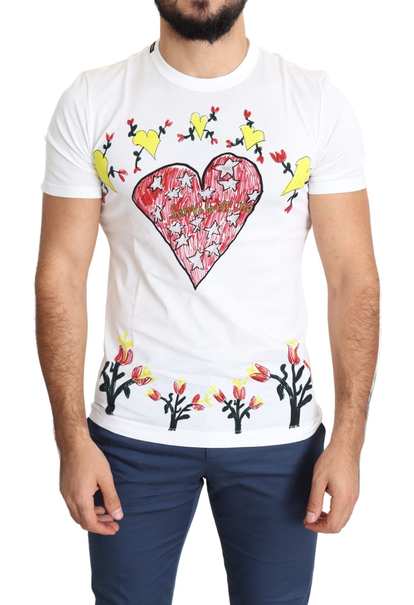 Schickes T-Shirt mit Rundhalsausschnitt und Saint Valentine-Print