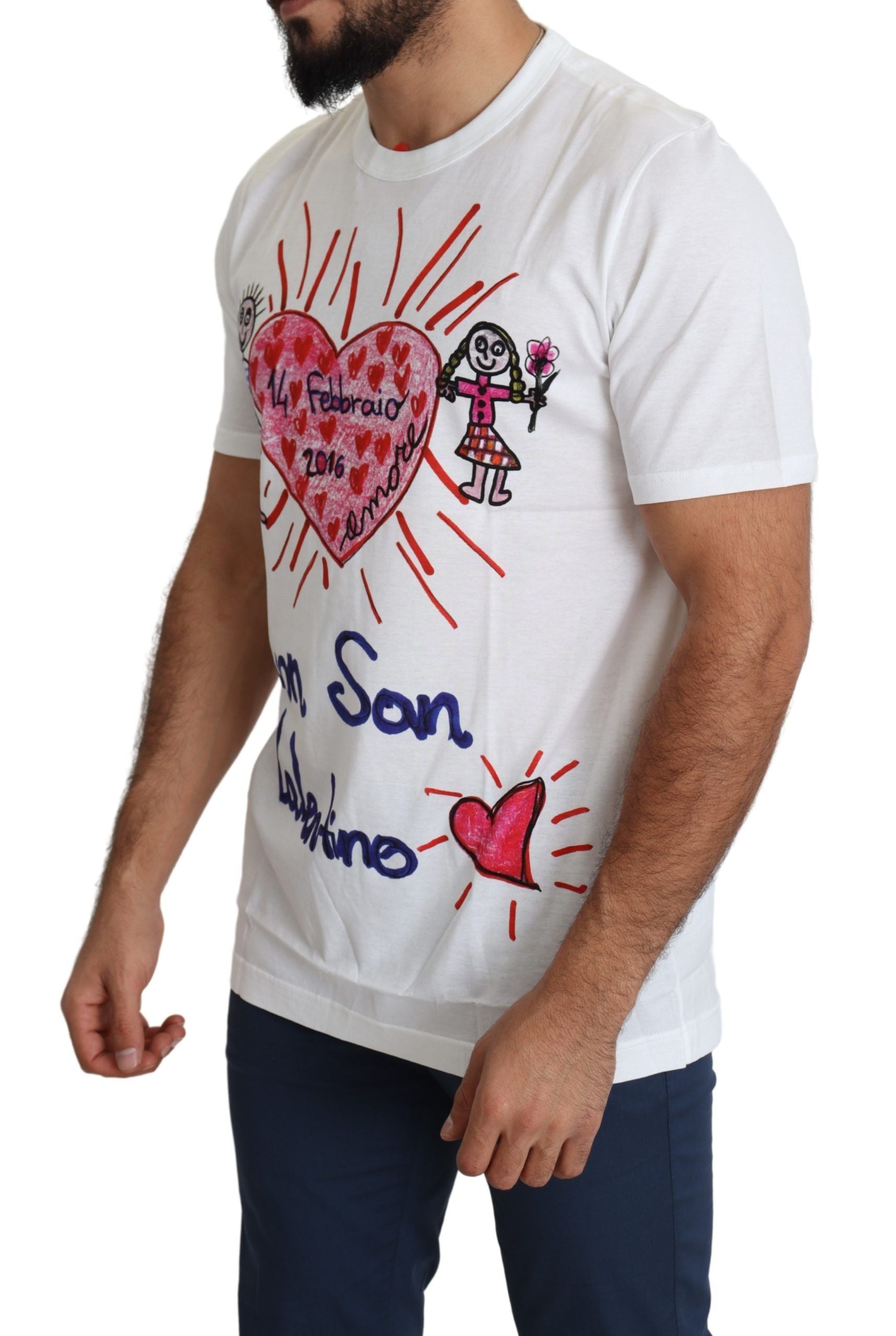 T-Shirt mit Rundhalsausschnitt und romantischem Herz-Print