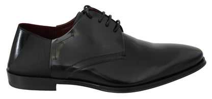 Elegante Derby-Schuhe aus schwarzem Leder