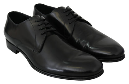 Elegante Derby-Schuhe aus schwarzem Leder