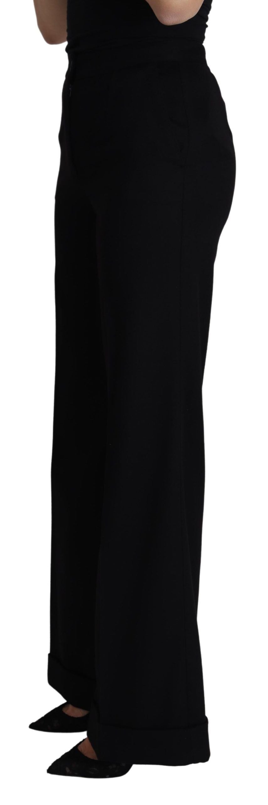 Elegant Cashmere Wide Leg Trousers