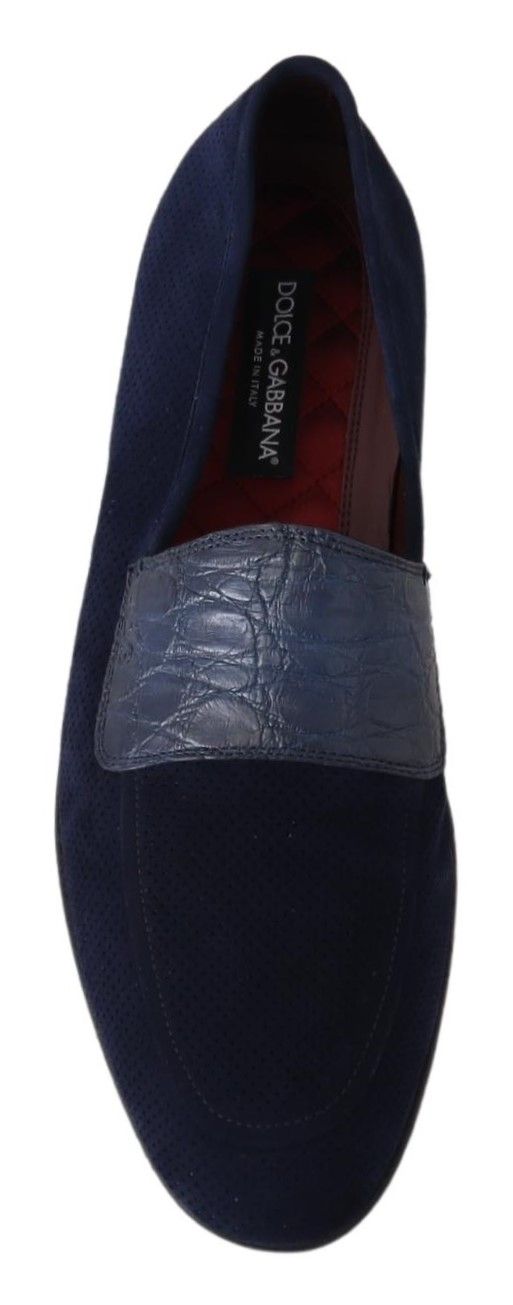 Elegante Loafer aus blauem Wildleder