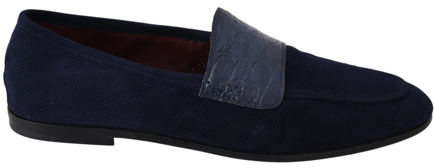 Elegante Loafer aus blauem Wildleder