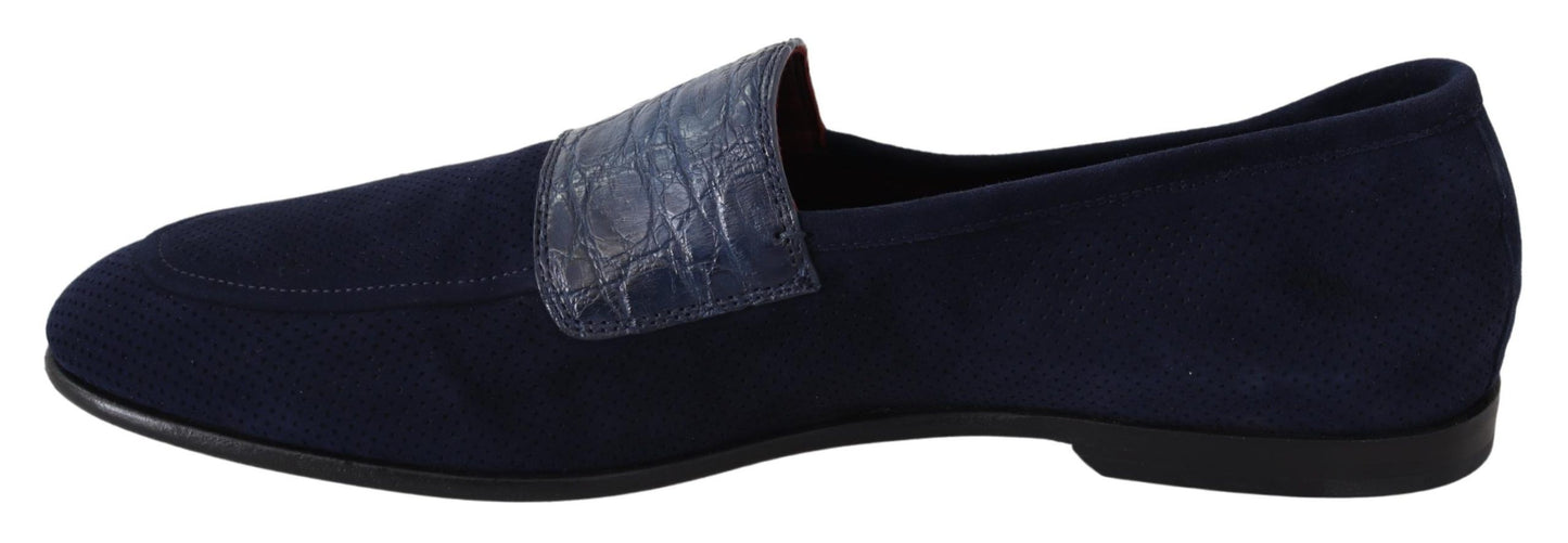 Elegante Loafer aus blauem Wildleder