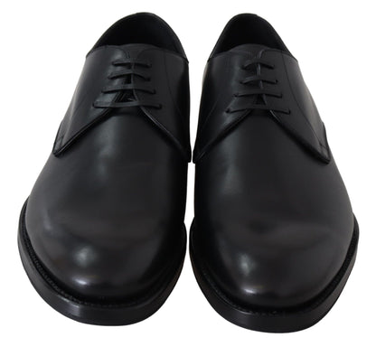 Elegante Derby-Schuhe aus schwarzem Leder