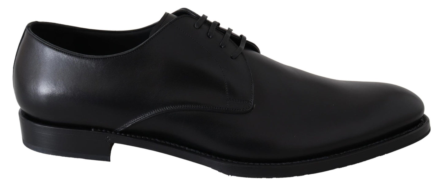 Elegante Derby-Schuhe aus schwarzem Leder