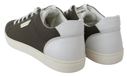 Schicke Low-Top-Sneakers aus weißem Leder