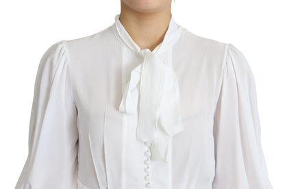 Elegant Snow-White Viscose Blouse