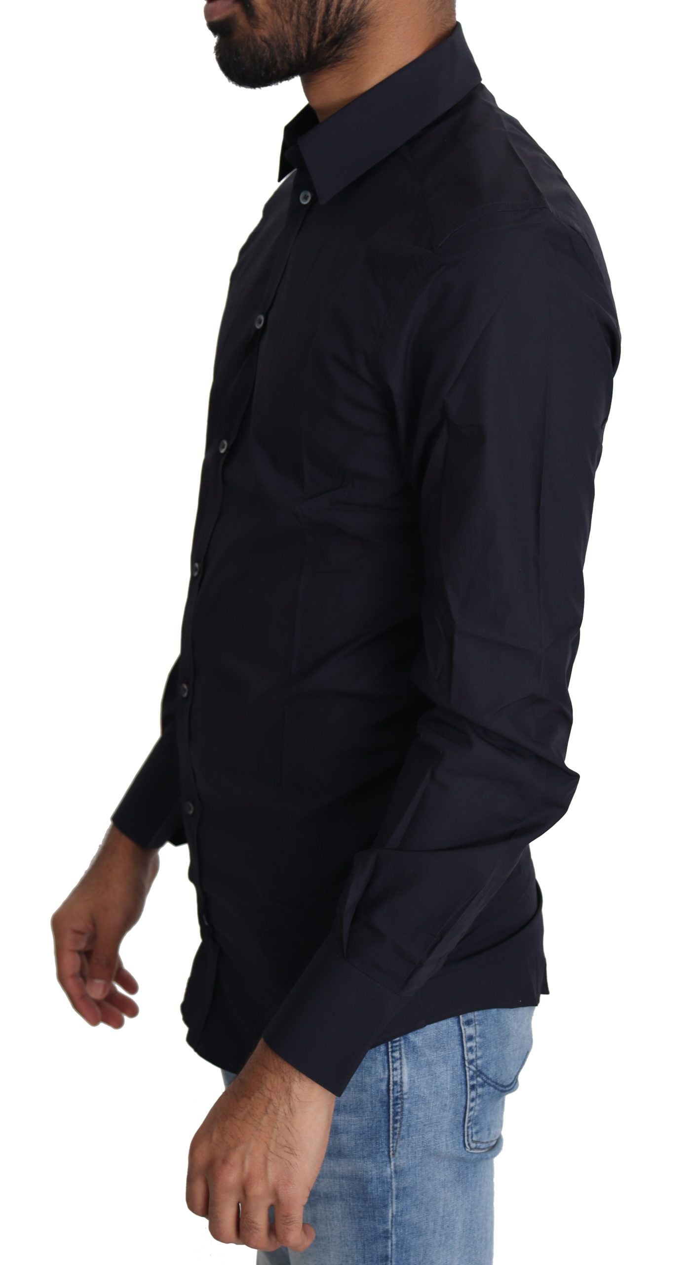 Navy Blue Slim Fit Gold Series Dress Shirt