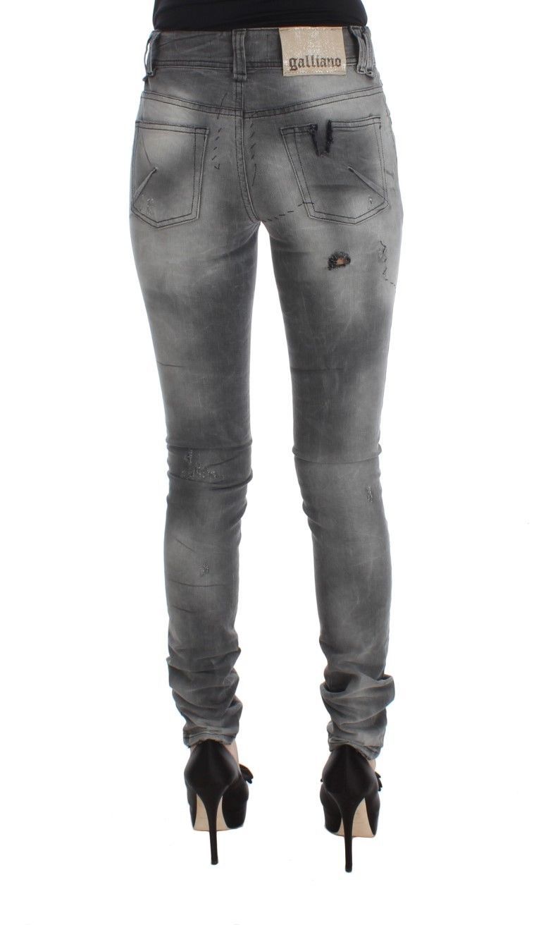 Schicke graue Slim Fit Designer Jeans