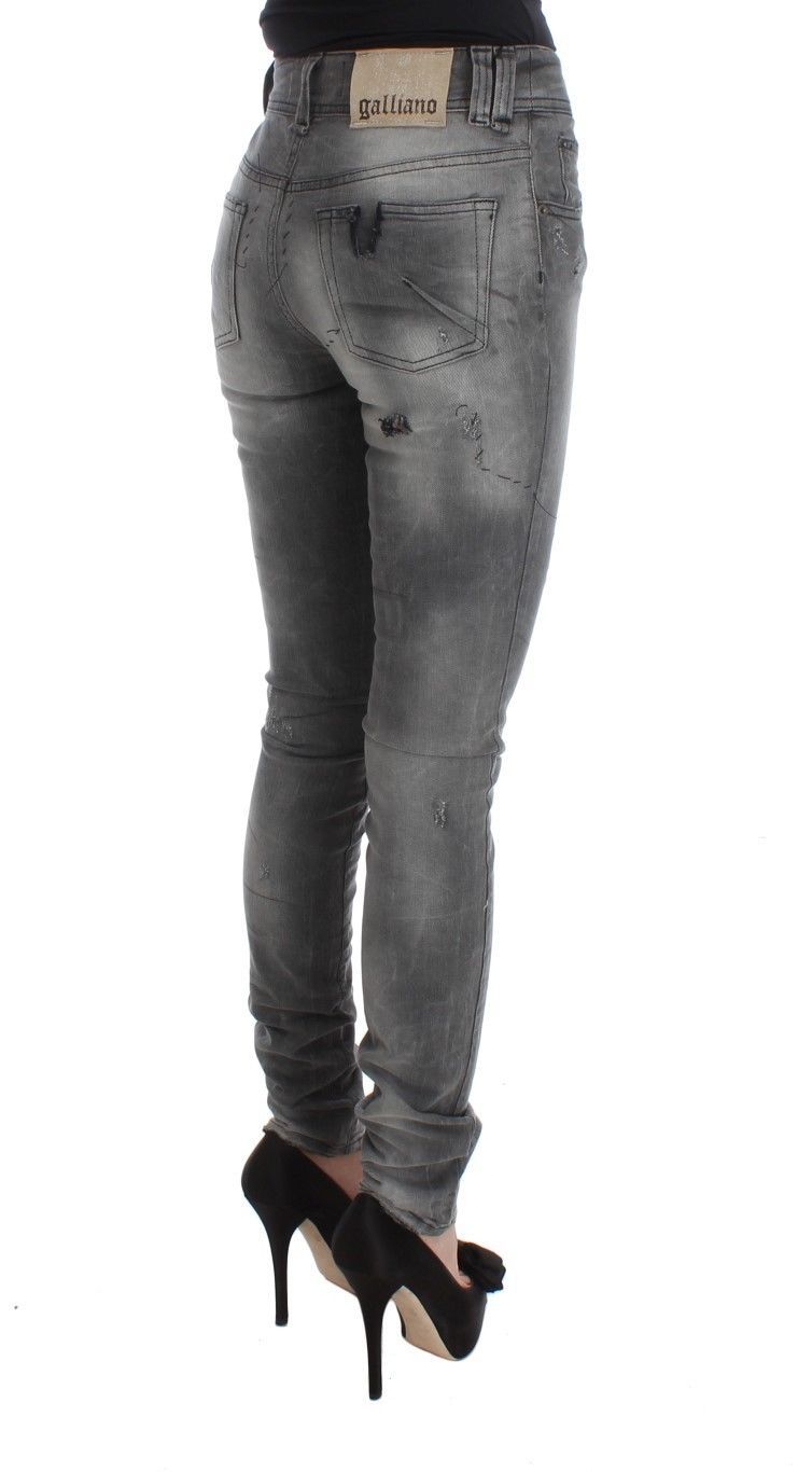 Schicke graue Slim Fit Designer Jeans