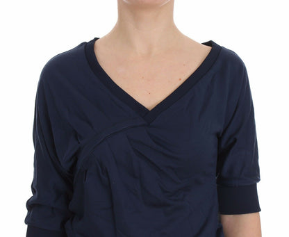 Eleganter Pullover mit tiefem V-Ausschnitt in Blau