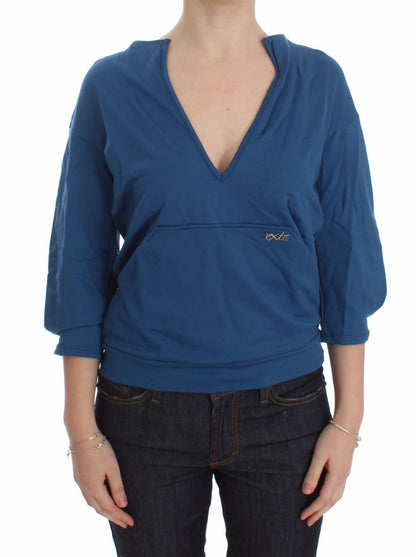 Eleganter Pullover mit tiefem V-Ausschnitt in Blau