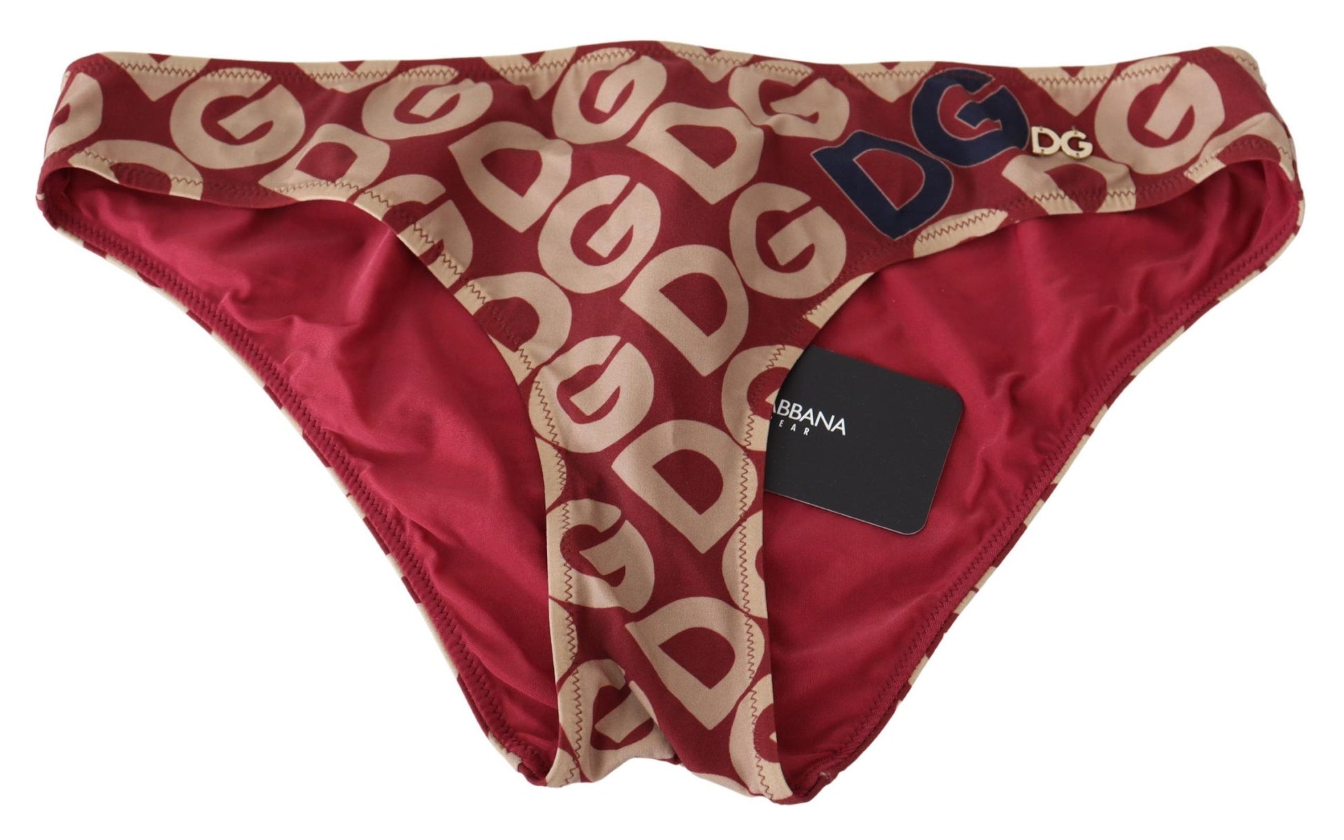 Schickes kastanienbraunes Bikinihöschen mit Logo-Print