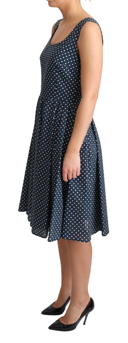 Ärmelloses A-Linien-Kleid mit Polka Dot-Muster