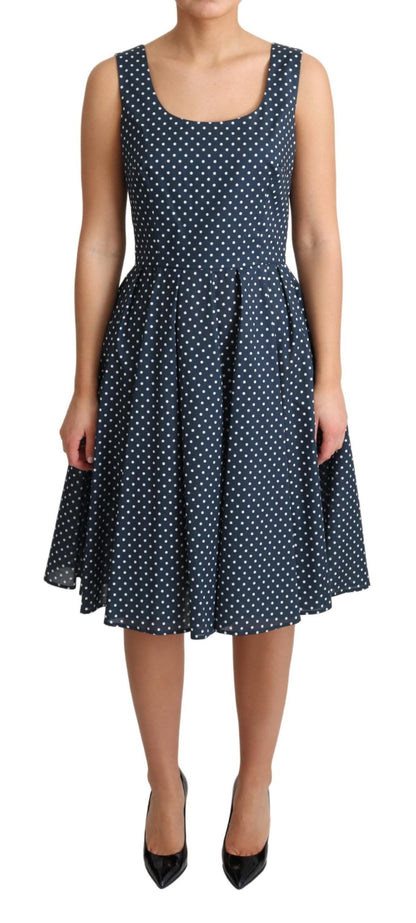 Ärmelloses A-Linien-Kleid mit Polka Dot-Muster