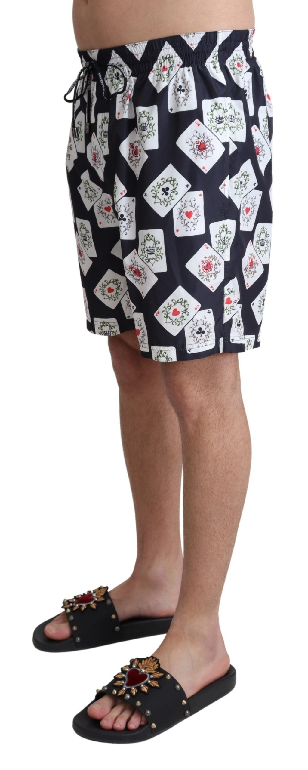 Badehose mit mehrfarbigem Kartenspiel-Aufdruck