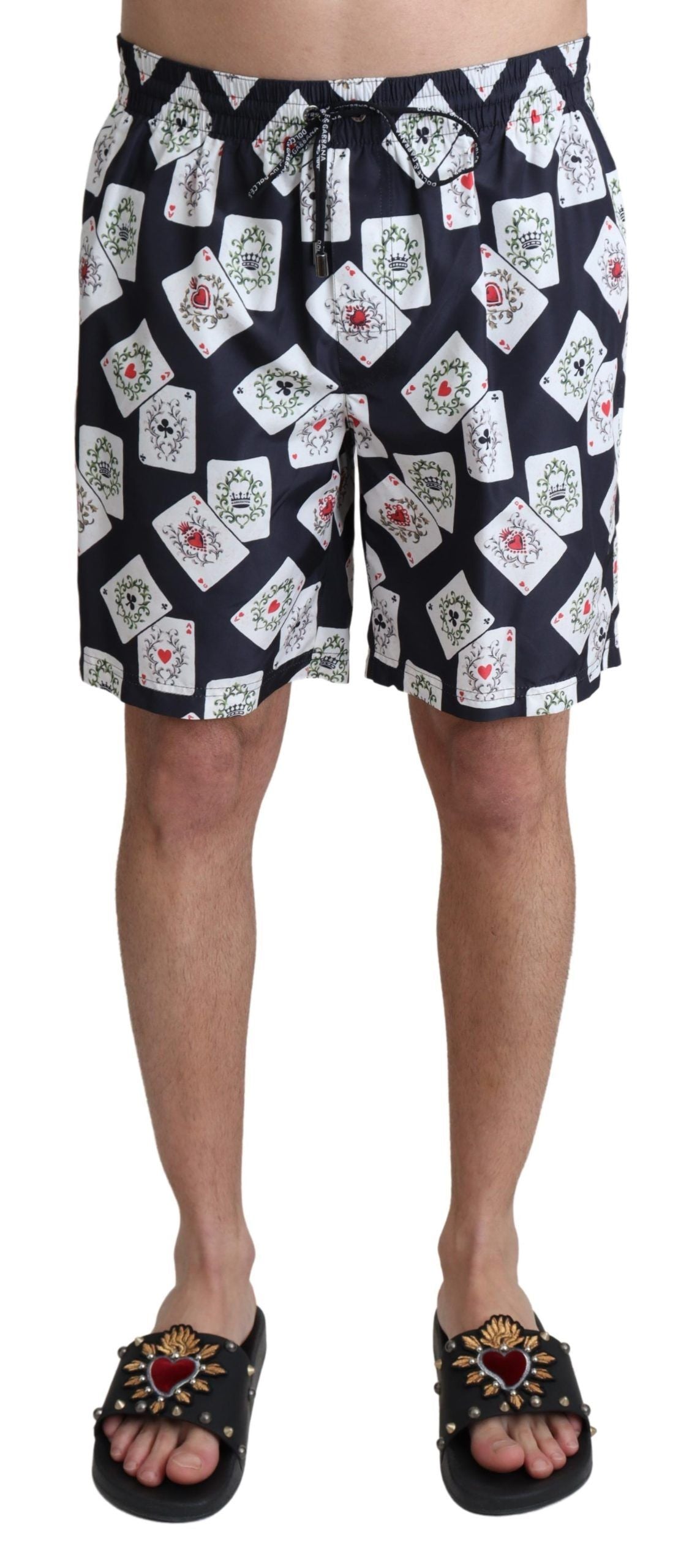 Badehose mit mehrfarbigem Kartenspiel-Aufdruck