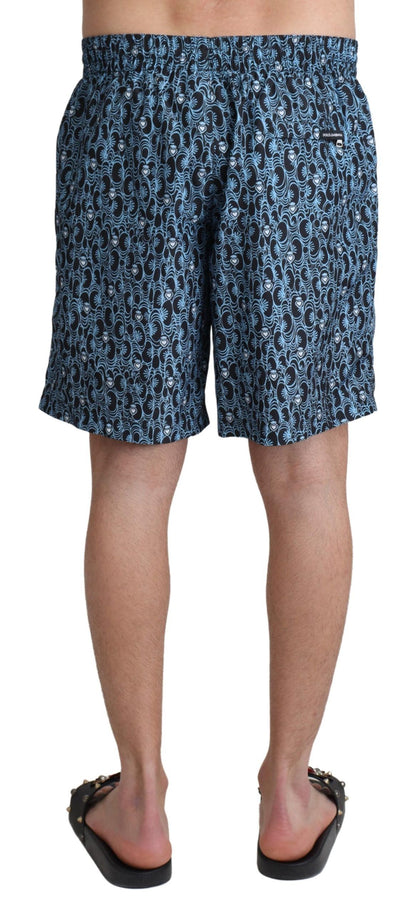 Schicke blaue Badehose mit Kordelzug