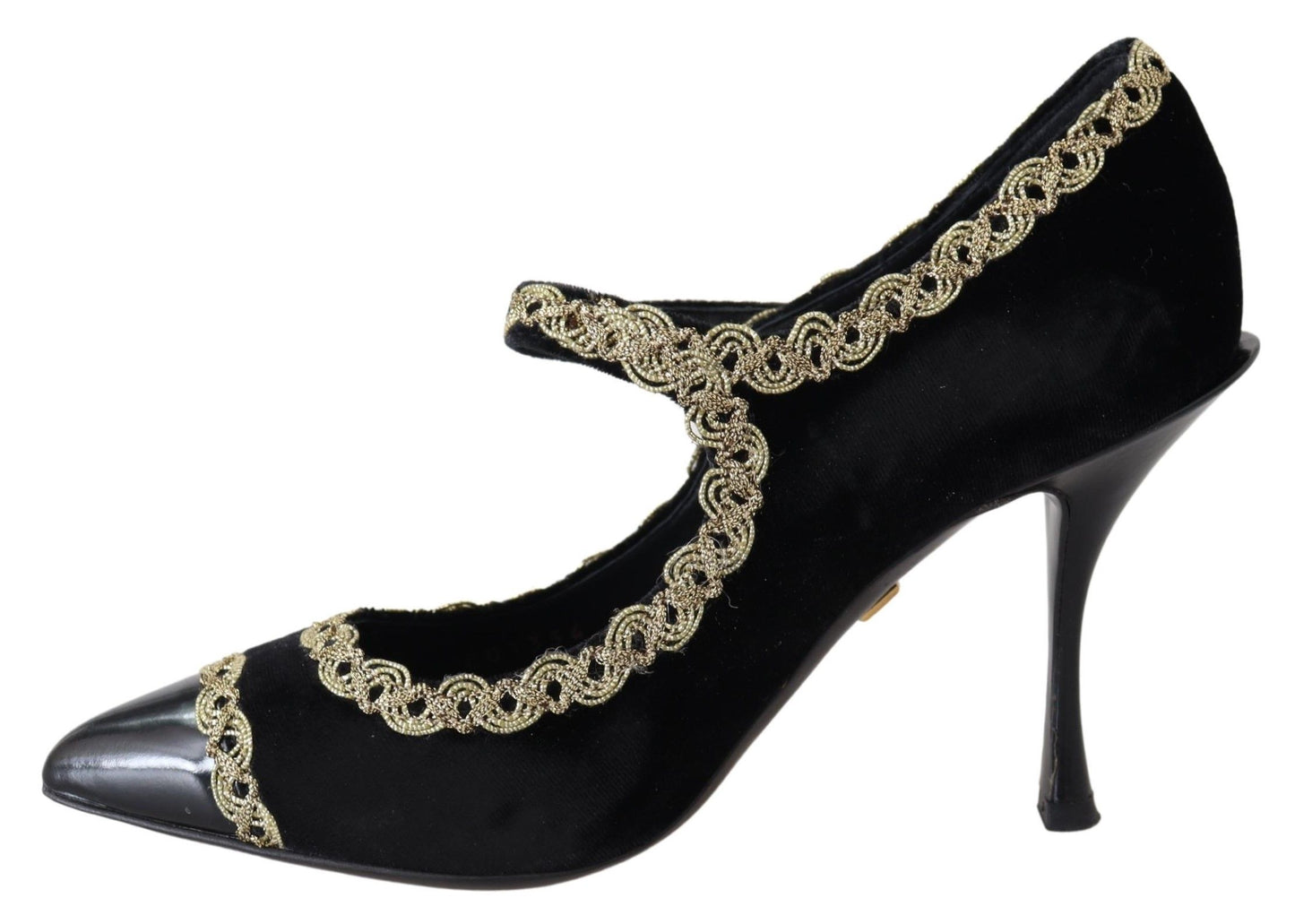 Elegante Pumps aus Samtlack mit Stickerei