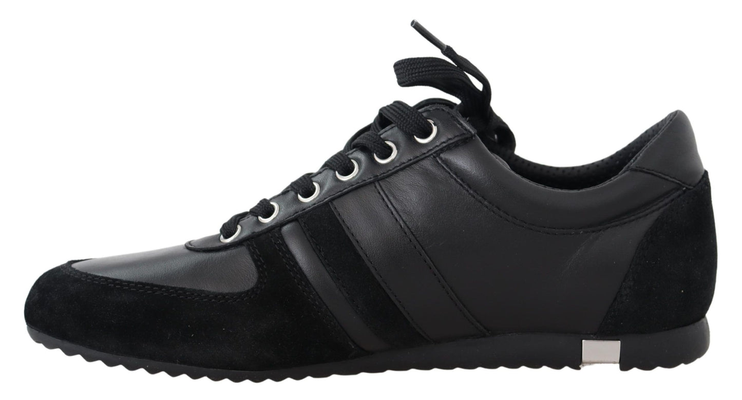 Elegante schwarze Sport-Sneakers aus Leder