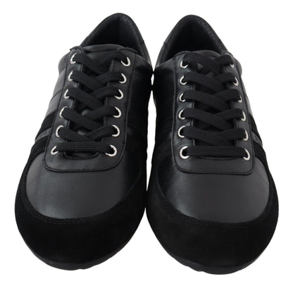 Elegante schwarze Sport-Sneakers aus Leder