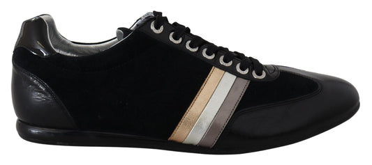 Elegante schwarze Sport-Sneakers aus Leder