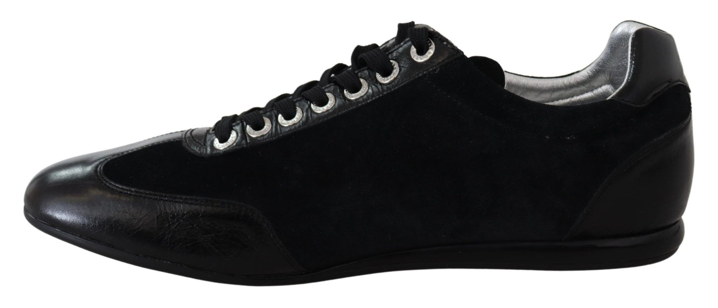 Elegante schwarze Sport-Sneakers aus Leder