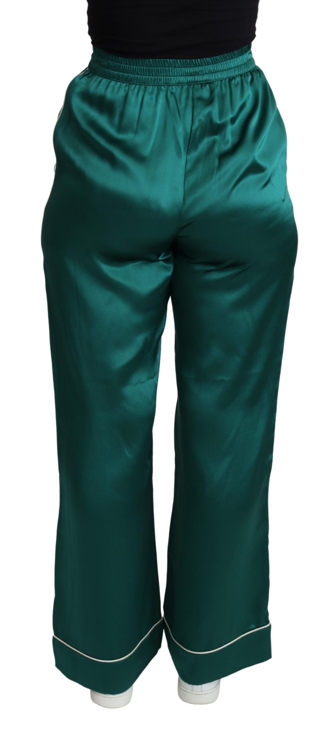 Exquisite Silk Pajama Trousers in Lush Green