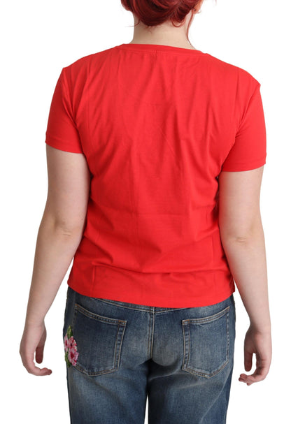 Schickes rotes Baumwoll-T-Shirt mit Grafik