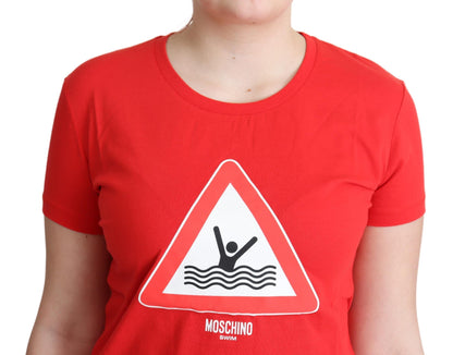 Schickes rotes Baumwoll-T-Shirt mit Grafik