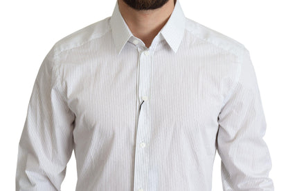 Elegant Striped Gold Dress Shirt