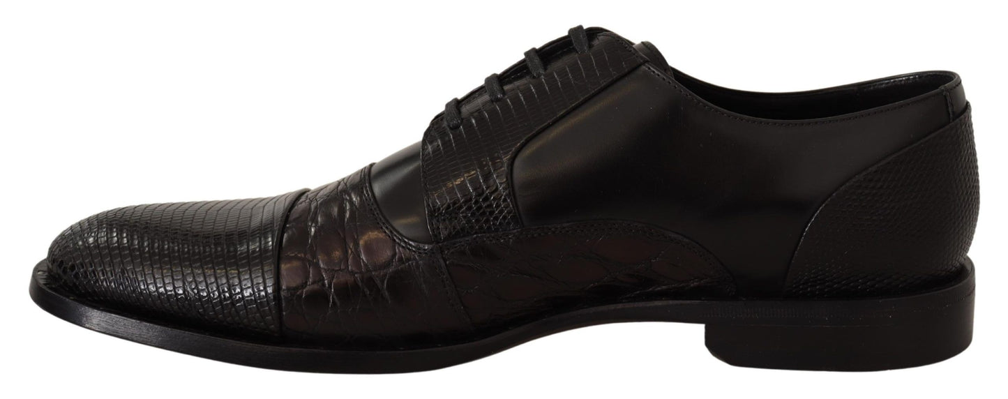 Elegante schwarze Derby Oxford Wingtips