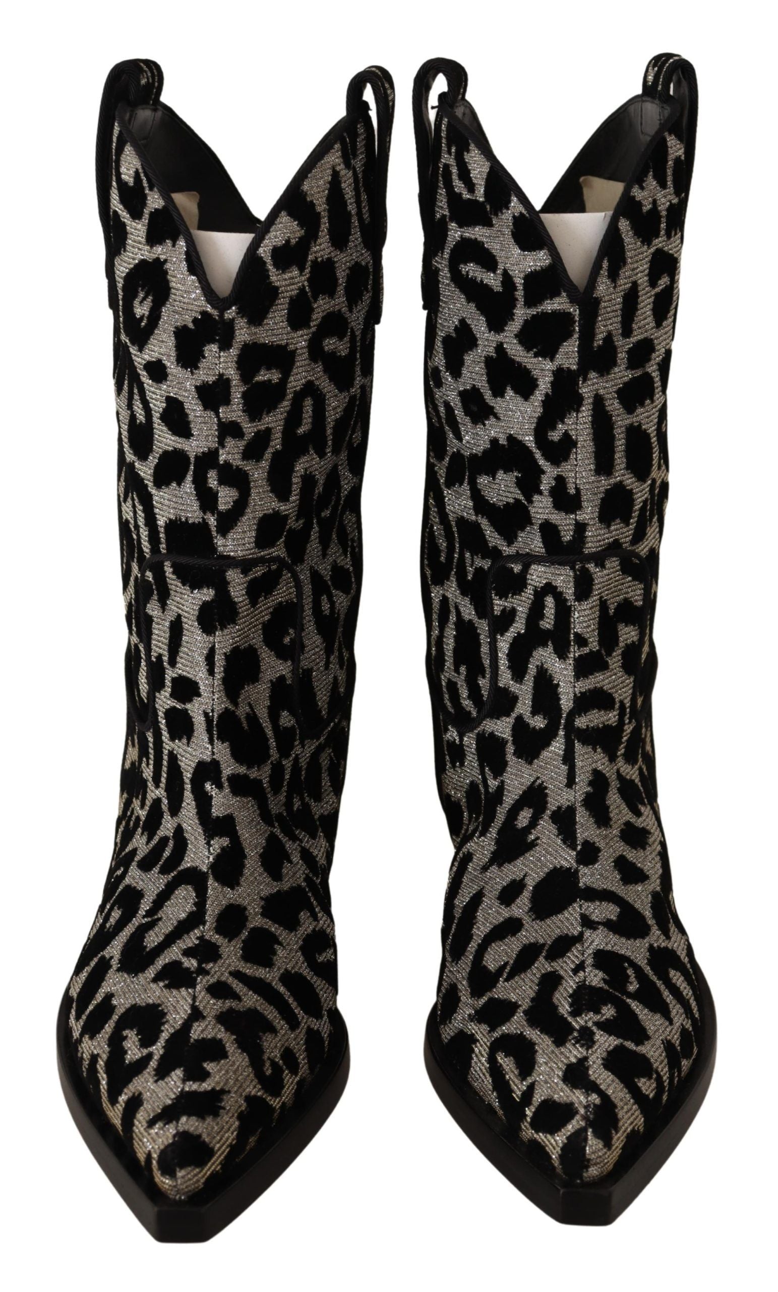 Elegante Stiefel mit Leopardenmuster und halbhohem Schaft