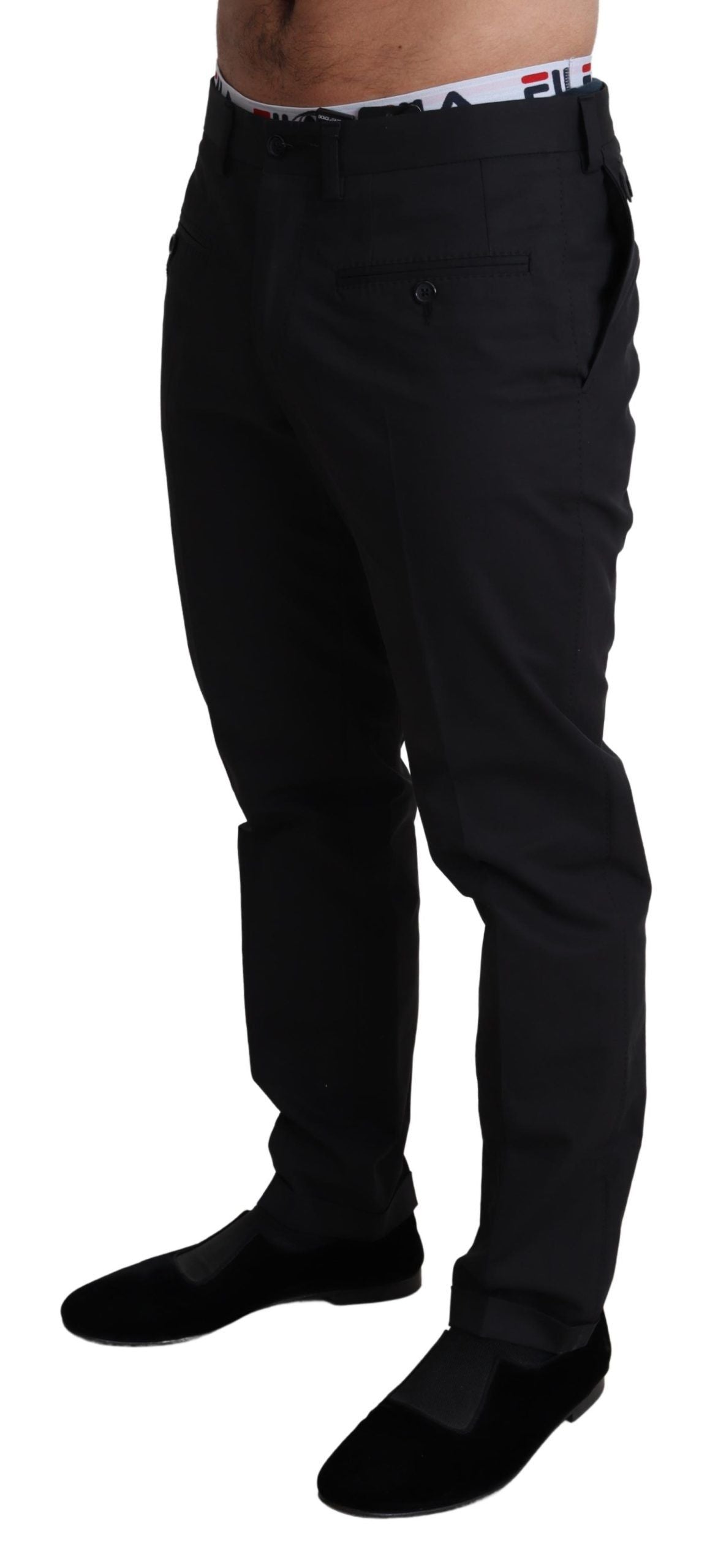 Elegante schwarze Hose aus Stretch-Baumwolle