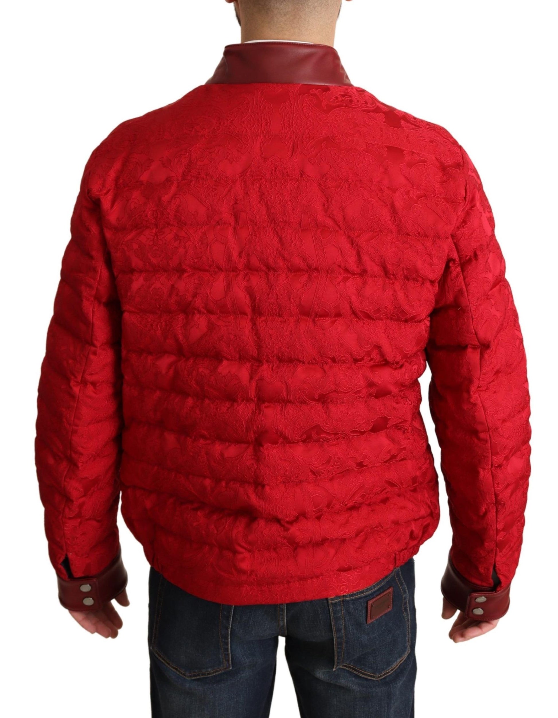 Rote und goldene Designer-Bomberjacke