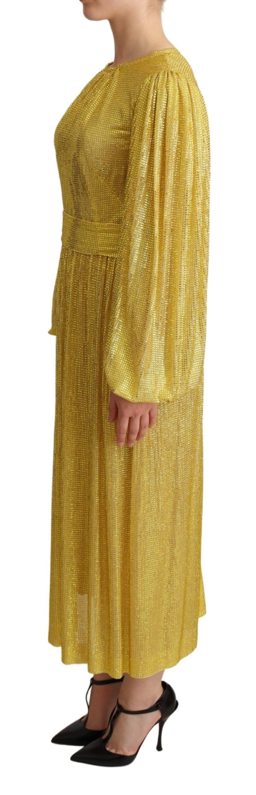 Plissiertes Maxikleid mit Kristallverzierung