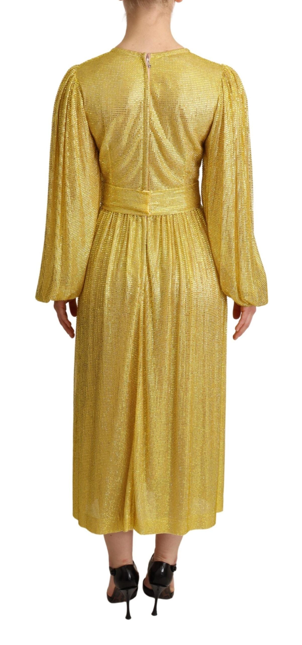 Plissiertes Maxikleid mit Kristallverzierung