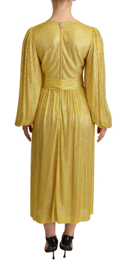 Plissiertes Maxikleid mit Kristallverzierung