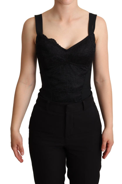 Elegant Black Lace Bodysuit Corset Dress