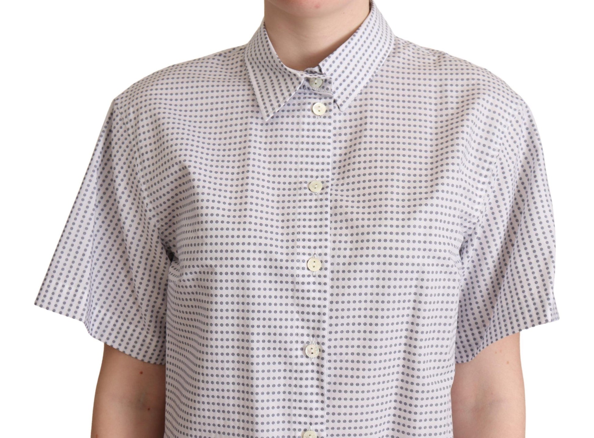 Elegant Polka Dots Collared Polo Top