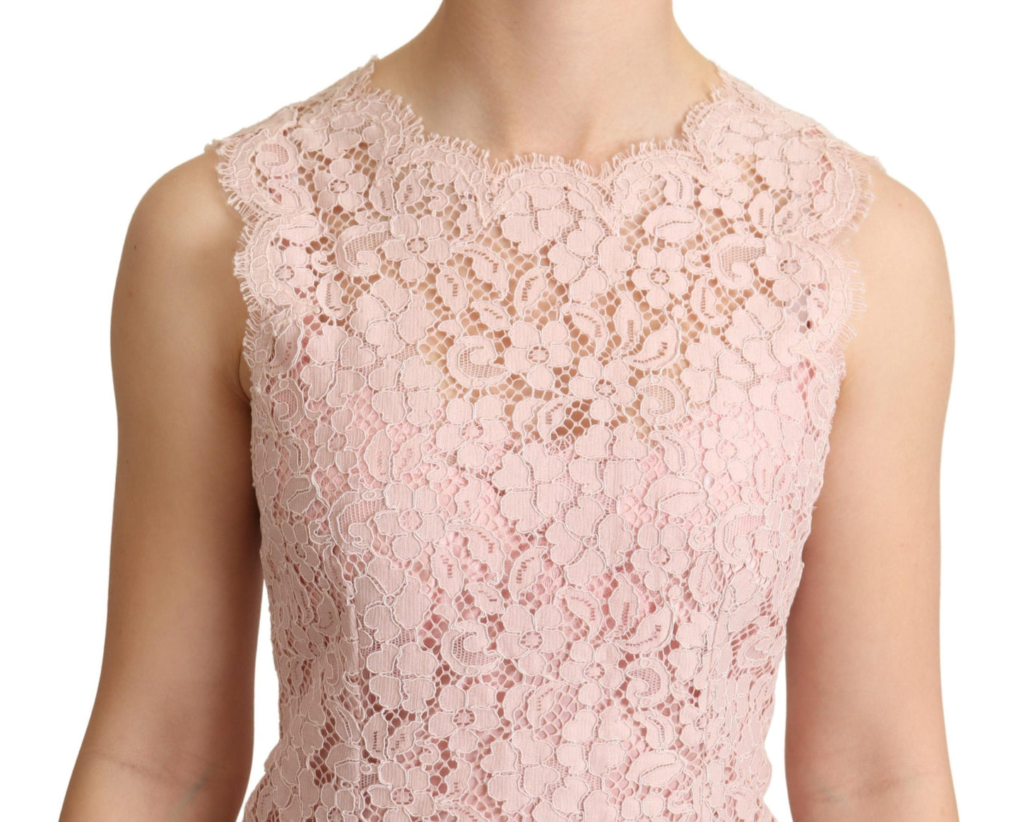 Elegante ärmellose Bluse aus rosa Spitze