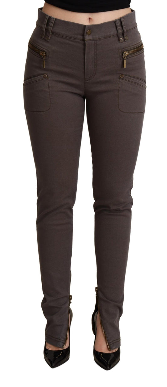 Schicke braune Slim-Fit Skinny Jeans